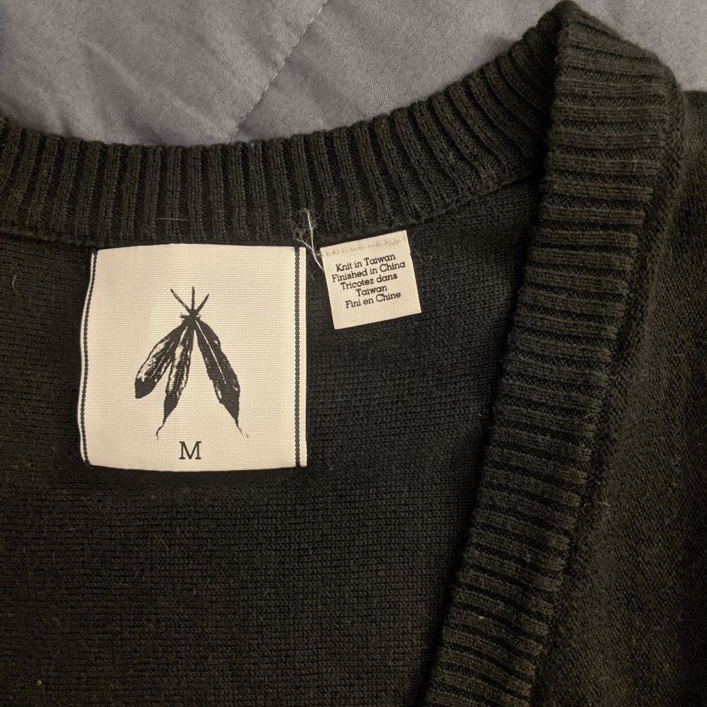 Buttom-Down Black Sweater Vest - Picture 2 of 4